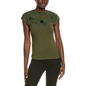 Gracia Womens Flower Top, Green